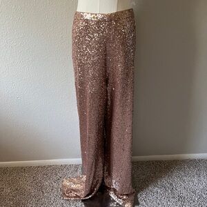 Rose Gold Sequin Pants Size 16